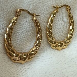 18k Gold Hoop earring,waterproof jewelry,sweat proof,tarnish free,Hypoallergenic
